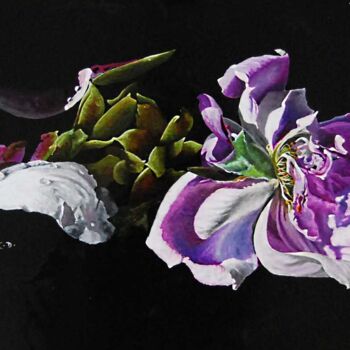 Painting titled "rose-froissee.jpg" by Catherine Digue - Turpin, Original Artwork, Gouache