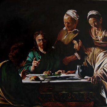 Peinture intitulée "souper-a-emmaues1.j…" par Catherine Digue - Turpin, Œuvre d'art originale, Gouache