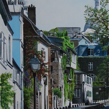 Painting titled "rue-del-abreuvoir.p…" by Catherine Digue - Turpin, Original Artwork, Gouache