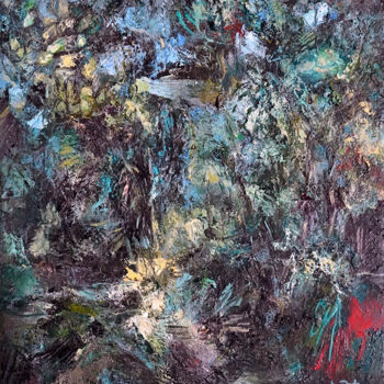 Painting titled "FORÊT TROPICALE" by Catherine Duchêne, Original Artwork, Oil