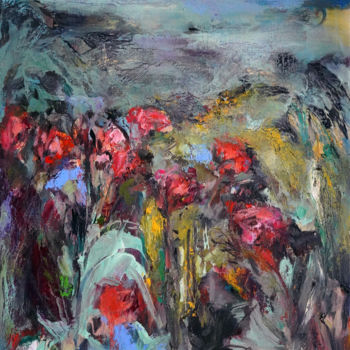 Картина под названием "Là où fleurissent l…" - Catherine Duchêne, Подлинное произведение искусства, Масло Установлен на Дере…