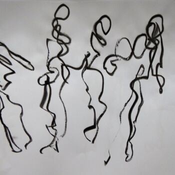 Tekening getiteld "Danseurs" door Catherine Dufrene (Katy), Origineel Kunstwerk