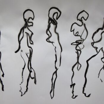 Dibujo titulada "Danseurs" por Catherine Dufrene (Katy), Obra de arte original