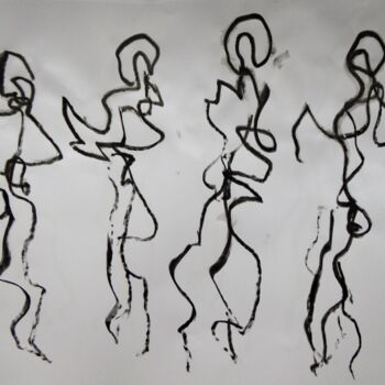 Dessin intitulée "Danseurs" par Catherine Dufrene (Katy), Œuvre d'art originale