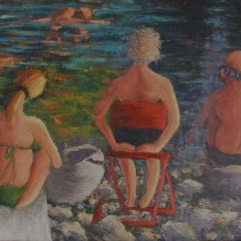 Painting titled "Vacances" by Catherine Dufrene (Katy), Original Artwork, Oil