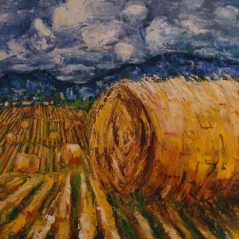 Painting titled "Meules du Jura (201…" by Catherine Dufrene (Katy), Original Artwork, Oil