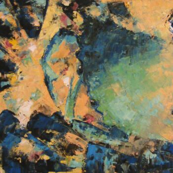 Peinture intitulée "Sur le sable" par Catherine Dufrene (Katy), Œuvre d'art originale, Huile