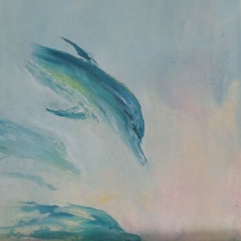 제목이 "dauphins"인 미술작품 Catherine Dufrene (Katy)로, 원작, 기름