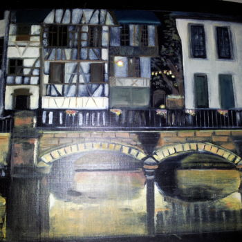 Peinture intitulée "village-alsacien-de…" par Catherine Elgoyhen, Œuvre d'art originale