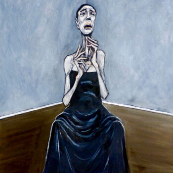 Painting titled "Aphone" by Catherine Haro, Original Artwork, Oil Mounted on Wood Stretcher frame