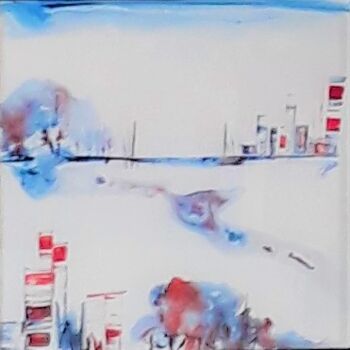 Painting titled "Marina 18" by Catherine Le Bras-Hippert, Original Artwork, Watercolor