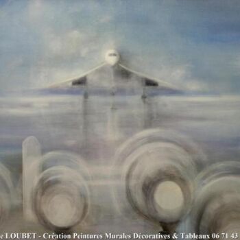 Pittura intitolato "Concorde light sur…" da Catherine Indiana Loubet, Opera d'arte originale, Olio