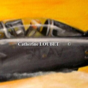 Painting titled "Mirage F1" by Catherine Indiana Loubet, Original Artwork, Oil