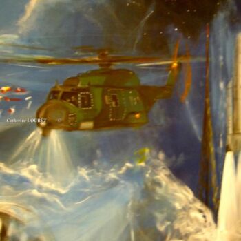 Painting titled "NH90" by Catherine Indiana Loubet, Original Artwork, Oil