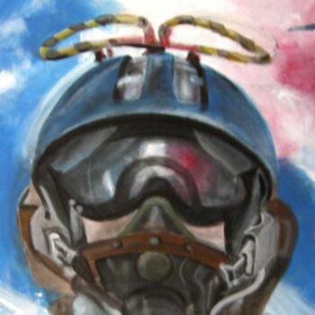 Painting titled "Patrouille Acrobati…" by Catherine Indiana Loubet, Original Artwork, Oil