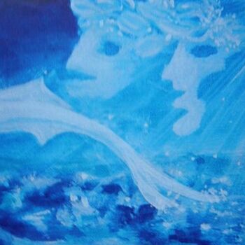 Peinture intitulée "Légende de la Mer..…" par Catherine Indiana Loubet, Œuvre d'art originale, Huile