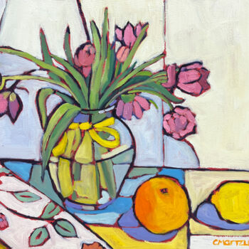 Картина под названием "A Passion for Tulips" - Catherine J. Martzloff, Подлинное произведение искусства, Масло