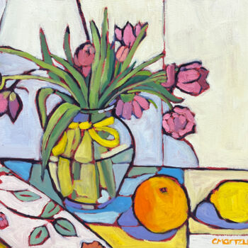 Pittura intitolato "A Passion for Tulips" da Catherine J. Martzloff, Opera d'arte originale, Olio