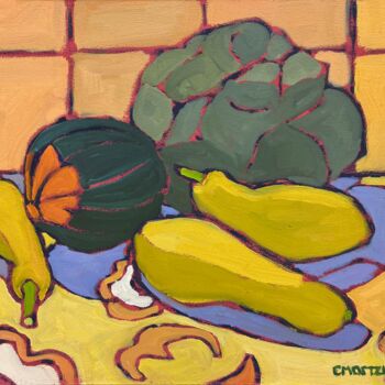 Pintura intitulada "Harvest at Home" por Catherine J. Martzloff, Obras de arte originais, Óleo