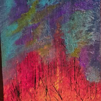 Painting titled "INCANDESCENCE" by Catherine Jacomet, Original Artwork, Acrylic Mounted on Wood Stretcher frame