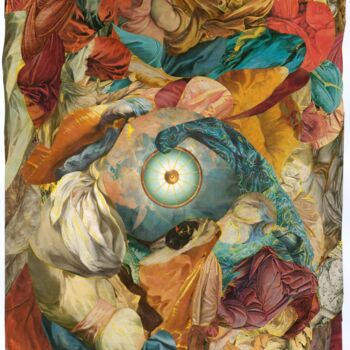 Collages intitolato "Réveil Froissé" da Catherine Jaq, Opera d'arte originale, Collages