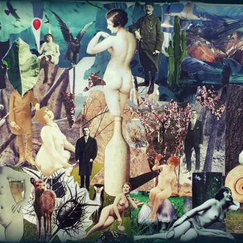 Collages titled "le-dejeuner-sur-l-h…" by Catherine Jubert Asencio, Original Artwork