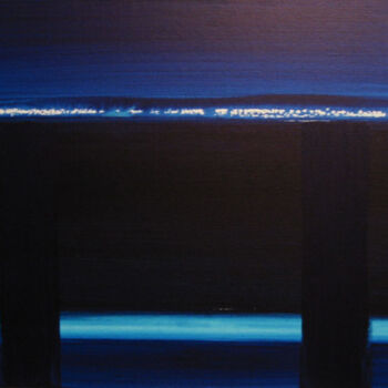 Peinture intitulée "Bleu Blanc Noir I" par Catherine Lacroix, Œuvre d'art originale, Acrylique