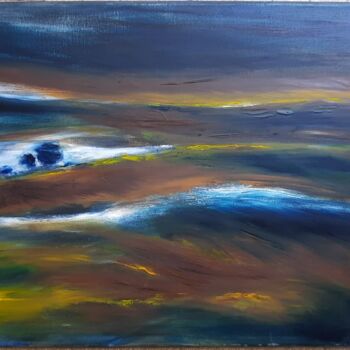 Malarstwo zatytułowany „Golden horizon” autorstwa Catherine Lecomte (Catell), Oryginalna praca, Olej