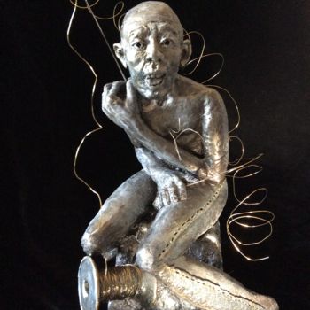 Sculpture intitulée "De fils en aiguilles" par Catherine Lesueur (C.Lesueur), Œuvre d'art originale, Céramique