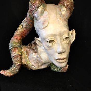 Sculpture titled "Faune" by Catherine Lesueur (C.Lesueur), Original Artwork, Clay