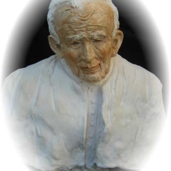 Sculpture titled "l'homme en blanc" by Catherine Lesueur (C.Lesueur), Original Artwork, Ceramics