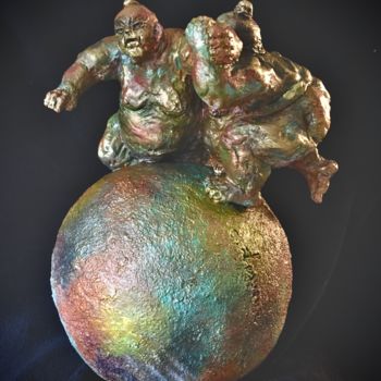 Sculpture intitulée "sumaï combat" par Catherine Lesueur (C.Lesueur), Œuvre d'art originale, Céramique