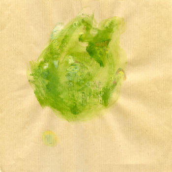Painting titled "Cœur vert 2.jpg" by Catherine Maddens, Original Artwork, Oil