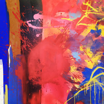 제목이 "Big Bang Painting"인 미술작품 Catherine Maddens로, 원작, 아크릴 나무 들것 프레임에 장착됨