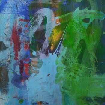 Картина под названием "Invasion Bleutée -…" - Catherine Maddens, Подлинное произведение искусства, Акрил Установлен на Дерев…