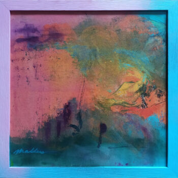 제목이 "Chemin Rose"인 미술작품 Catherine Maddens로, 원작, 아크릴 기타 단단한 패널에 장착됨