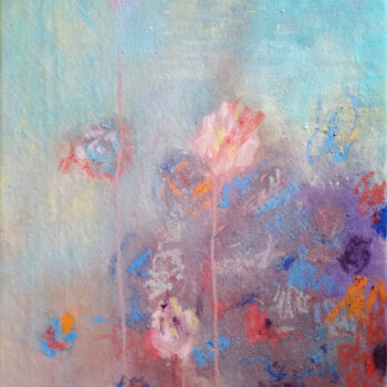 Painting titled "Roses" by Catherine Maddens, Original Artwork, Acrylic Mounted on Wood Stretcher frame