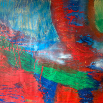 Malerei mit dem Titel "Paysage Rouge" von Catherine Maddens, Original-Kunstwerk, Acryl