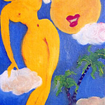 Malerei mit dem Titel "fille du soleil" von Catherine Marche, Original-Kunstwerk