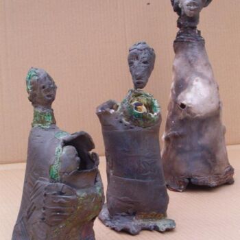 Sculpture intitulée "petits réceptacles" par Catherine Monmarson, Œuvre d'art originale
