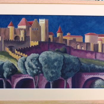 Painting titled "carcassonne" by Catherine Mosser, Original Artwork