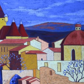 Painting titled "aubenas-petit-jaune…" by Catherine Mosser, Original Artwork