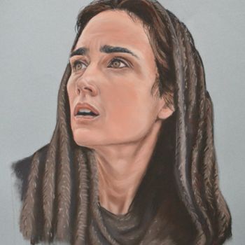 Drawing titled "Jennifer" by Andromaque, Original Artwork, Pastel