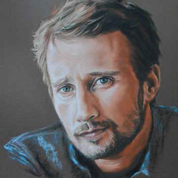 Drawing titled "Matthias" by Andromaque, Original Artwork, Pastel