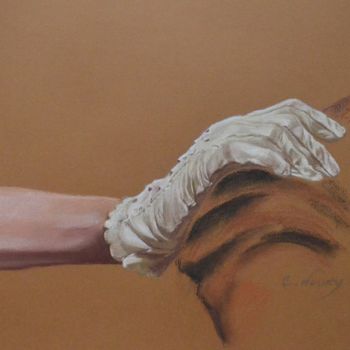 Drawing titled "Glove" by Andromaque, Original Artwork, Pastel