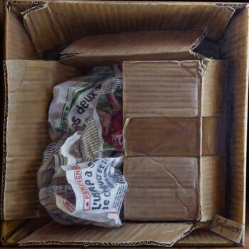 Peinture intitulée "les cartons" par Catherine Salmeron, Œuvre d'art originale, Huile
