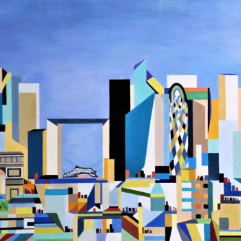 Peinture intitulée "Légende urbaine" par Catherine Senechal, Œuvre d'art originale, Huile