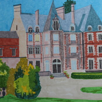 Desenho intitulada "chateau-de-mainteno…" por Catherine Souet Bottiau, Obras de arte originais, Marcador