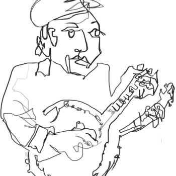 Drawing titled "Banjo Man" by Catherine Stroud, Original Artwork, Digital Photography