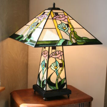 Artcraft titled "Lampe Art Nouveau V…" by Catherine Vidal (Lumière et Vitrail), Original Artwork